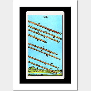 Card #29 - Eight Of Wands - Rider Waite Smith Tarot Posters and Art